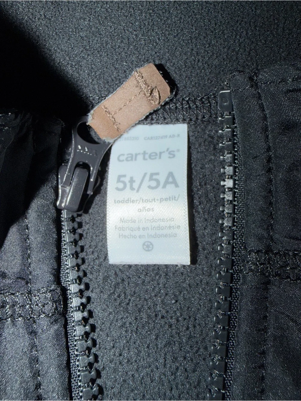 Carter's Toddler 5T Gray Black Full Zip Fleece Jacket Coat